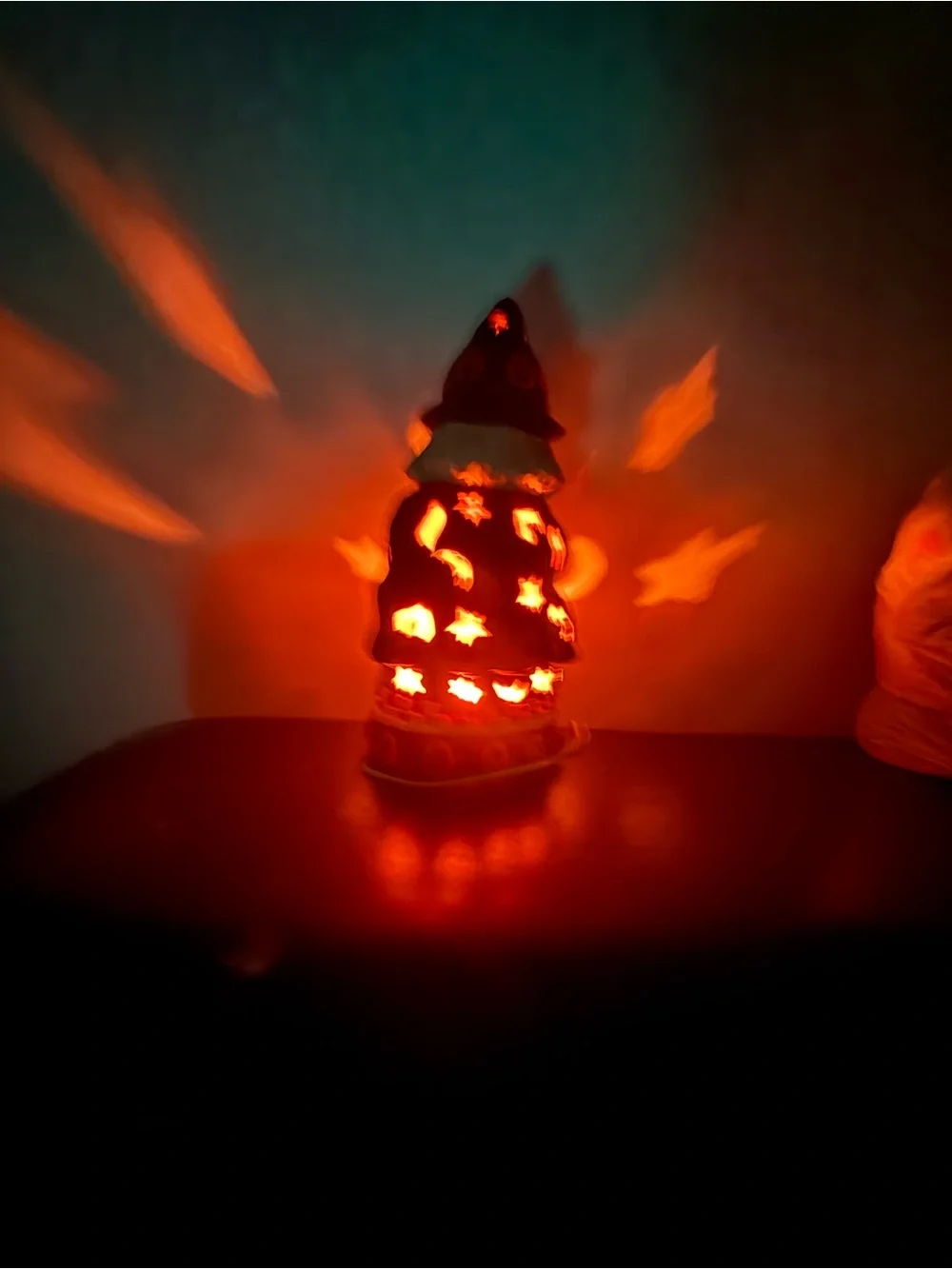 Handcrafted Halloween Witch Figurine with Pumpkin - Orange & Black